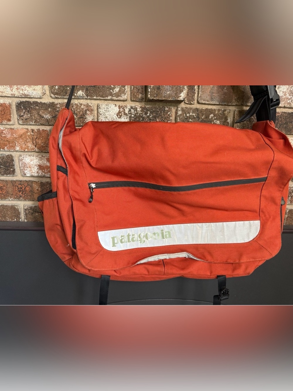 Patagonia Men's Messenger Bag in Rust-Orange with Black Trim